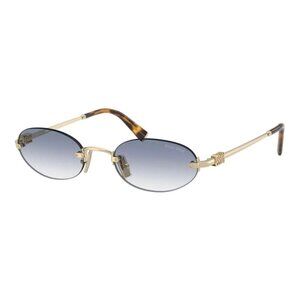 NWT MIU MIU SUNGLASSES GOLD/BLUE WOMEN OVAL EYEWEAR